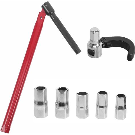 Adjustable tap wrench kit with 5 interchangeable sockets from 8 to 12 mm (1/5)