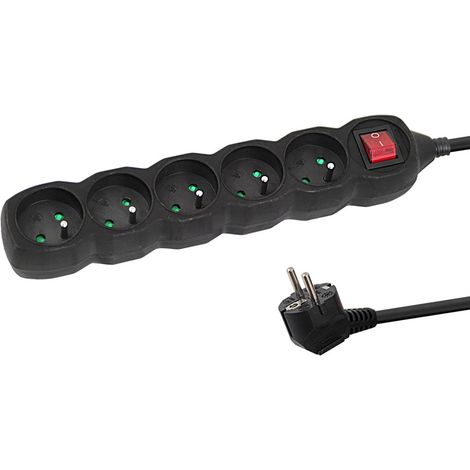 Esperanza Regleta 5 Tomas Interruptor 5M Negro
