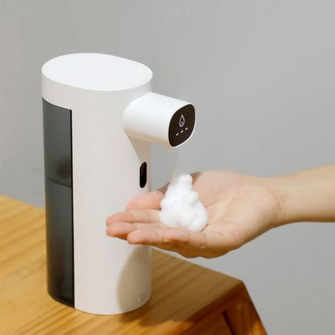 Distributeur de savon mousse intelligent à capteur 300 ml (blanc) - Gel hydroalcoolique automatique (sans contact) (1/5)