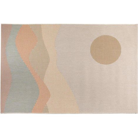 Tapis d'Extérieur Multicolore Rectangulaire pour Terrasse Balcon et Jardin - 120 x 170 cm - PANGIVO (1/3)