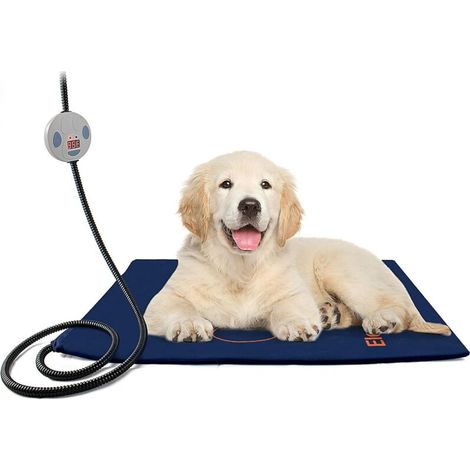 60 45 cm Coussin chauffant pour animaux de compagnie Tapis chauffant électrique pour chien 7 niveaux de température Couverture de sécurité lavable Lit chauffant avec cordon anti-mastication pour lapi