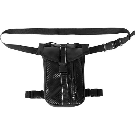 Sacoche moto fibre carbone étanche, bandoulière taille jambe épaule, sac à dos motard imperméable (1/5)