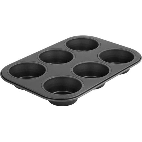 Zenker Stampo Muffin/Cup Cake a 6 Impronte Ø7cm, Black Metallic, Rivestimento Antiaderente (Colore: Nero), quantità: 1 Pezzo (1/4)