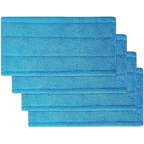 4 Lingettes Réutilisables pour Balai Spray Swiffer Lavables Machine Nettoyage Serpillières