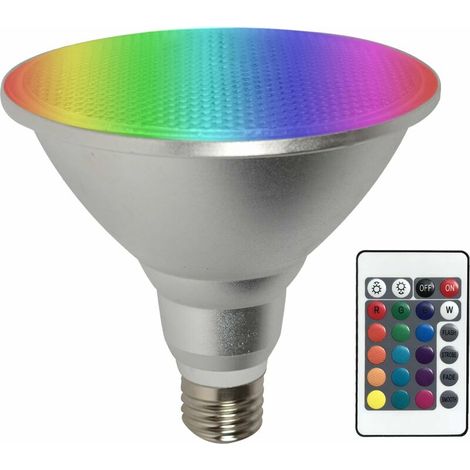 Lampadina LED PAR38 dimmerabile con cambio colore, 30 W E27, telecomando + colori RGB, lampada impermeabile per interni/esterni, decorazione per feste di Natale e Halloween.