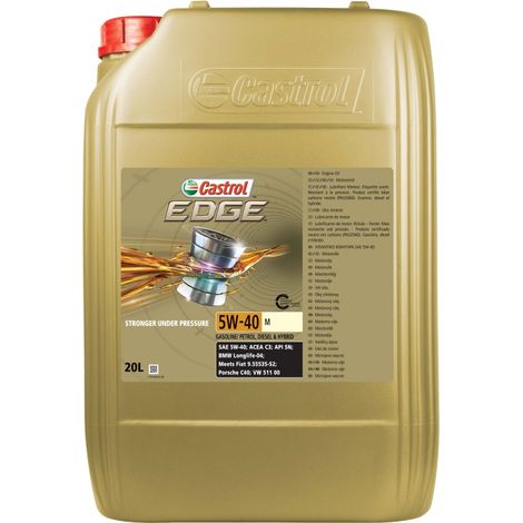 ACEITE CASTROL 5W40 20L EDGE M / C3 / SN / LL04 / 9.55535-S2 / C40 / 511.00