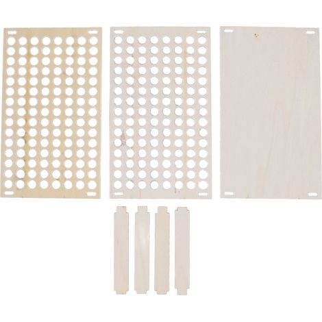 boîte de rangement-Support pour crayons et pinceaux en bois démontable avec 120 emplacements, 1.2cm de diamètre, organisateur de bureau compact (1/4)