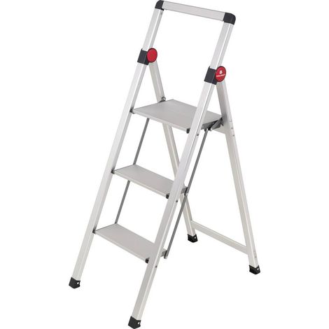 TOOLCRAFT TO-10104639 Lega di alluminio Passaggio a due passi Pieghevole, Montaggio senza utensili Argento EN 14183 3.9