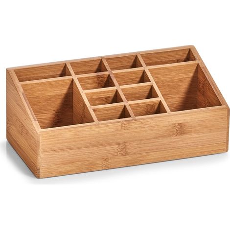 Zeller 25385 Organizer con 12 Scomparti, Bambú, Beige, 25.5x13x10 cm (1/4)