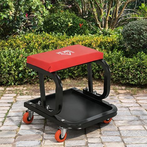 Tabouret de mécanicien rot en stahl Kunstleder 38 x 35 x 37 cm (1/5)