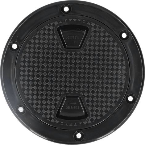 Jiawu Plaque de Pont de Bateau Noire de 4 Pouces, Couvercle de Trappe D'inspection Anti-, Accessoires Marins ABS pour L'entretien du Pont (1/5)
