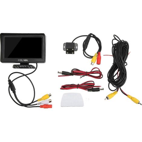 Caméra de recul 4 LED, moniteur de vision arrière 4,3 pouces, grand angle 120°, étanche IP68, vision nocturne pour voiture (1/4)