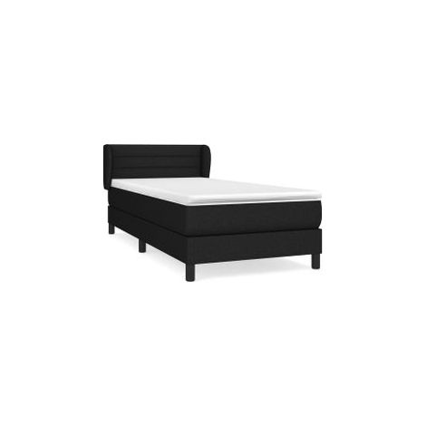 Sommier à lattes de lit et matelas Noir 80x200 Tissu (1/5)