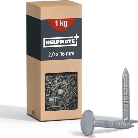 Clous, vis et fixations pour carton bitumé – 2,0x16 mm – galvanisés mécaniquement – 1 kg – petit clou pour carton bitumé type B – Clous pour carton bitumé DIN 1160 B (1/5)