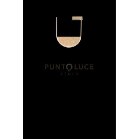 PLEAFONIERA LOTUS ORO CON VETRO AMBRA LED 3000K 2488LM 34W DIMMERABILE L.44,5X55CM