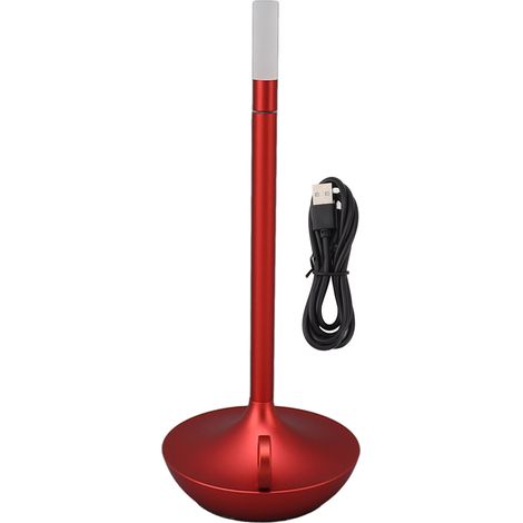 Ortviai Lampe de Table Sans Fil LED Rechargeable à 3 Niveaux de Luminosité – Forme Bougie, Rouge (1/5)
