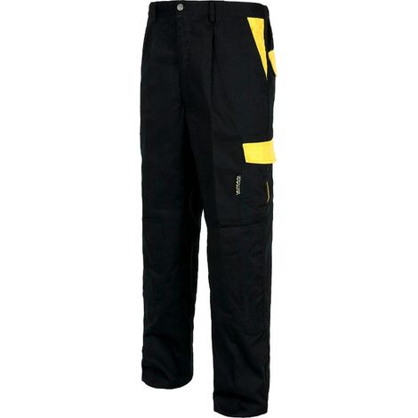 Pantalón industrial bicolor con bolsillo de carga WORKTEAM Future WF1550 56 Negro+Amarillo (1/3)