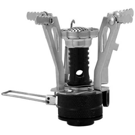 Réchaud de camping portable à gaz avec allumage piézo et support stable pour la cuisine en plein air, la randonnée et les pique-niques. (1/4)