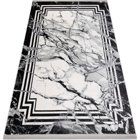Tapis TULS structural, franges  51210 moderne, Marbre anthracite grey 120x170 cm