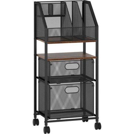 Optimiser l Espace de Travail Chariot Organisateur Mobile 5 Compartiments avec Roues Verrouillables pour Documents et Artisanat (1/5)