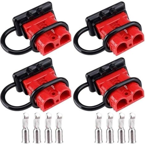 Connecteur Batterie 50A 600V Rouge Paire de Prises Connexion Rapide pour Câblage Électrique (1/4)