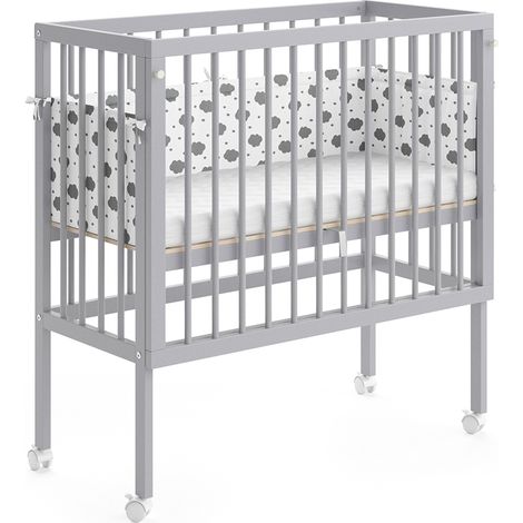 Lettino da attaccare al letto Sophie, Grigio, 94 x 90 cm 2 guide laterali, Vitalispa