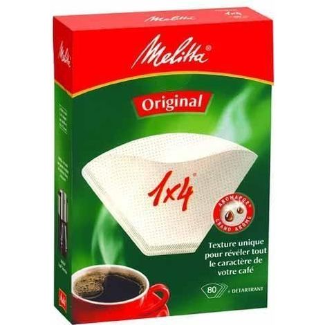 MELITTA FILTRE À CAFÉ 1X4 ORIGINAL + DÉTARTRANT - 80 FILTRES