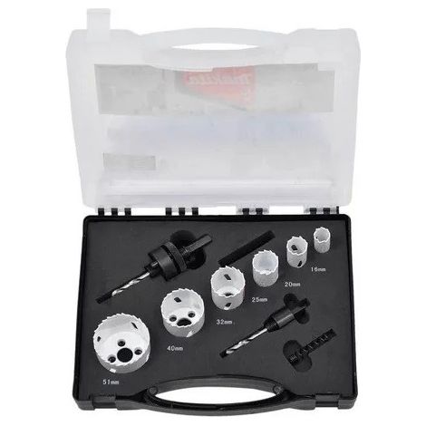 Makita – Mallette de perçage bimétallique 6 pièces D47123 – Diamètres 16-51mm – Pour bois dur et béton armé – 2 adaptateurs inclus