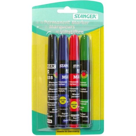 12x Permanent Marker 4er Rundspitze Farben Stift Bunt Wasserfest Schreiber Büro