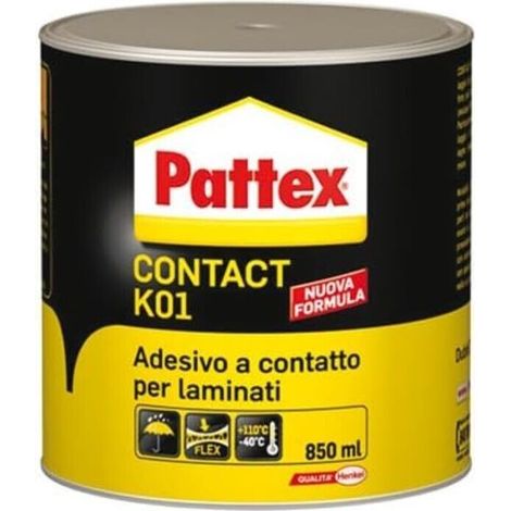 Collante PATTEX CONTACT K01 per laminate plastici su legno - confezione da 850 ml
