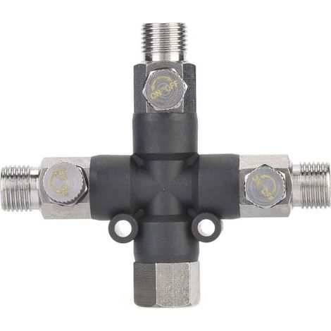 1/8-Zoll-Metall-Dreiwege-Spritzpistolen-Montagezubehör für Luftkompressoradapter, verstellbarer Airbrush-Anschluss und weiteres Künstlerbedarf