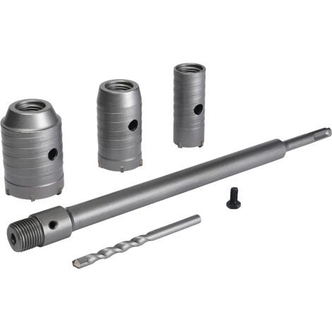Scie cloche trépan Ø30mm, Ø40mm, Ø50mm – Pour béton, brique et parpaing – Tige d'extension 350mm, pointe en carbure de tungstène