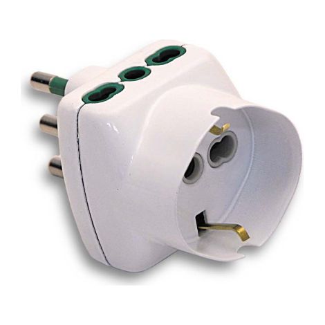 FME ART 87.210 Adaptateur triple multiple 2P 10A + T Schuko Prise italienne