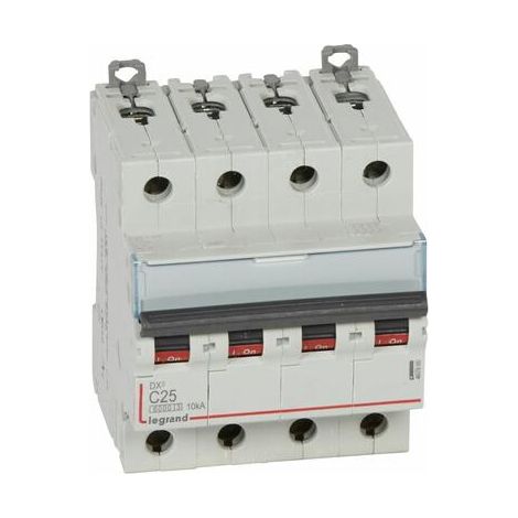 Interruttore automatico Legrand 407900 DX3 6000 - vite/vite - 4P 25A 10kA 400V curva C