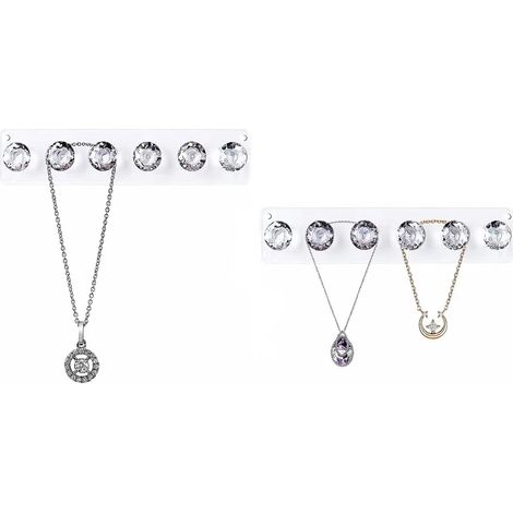 Pendants de collier Acrylique Chaînes Porte Murgemonteerde Bijoux Organisateur Suspension avec crochets en forme de diamant, Pendants de bijoux pour Chaîne, Cadeau pour filles Femmes (2 Paquet de 6) (1/5)
