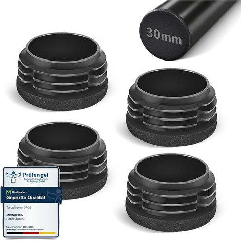 Bouchons à Lamelles Ronds 30mm Bouchon de Tube Ronds pour Tuyau Métalliques, Chaises, Canapés, Tables et étagères 4 Pièces Bouchon Tube Rond (1/5)