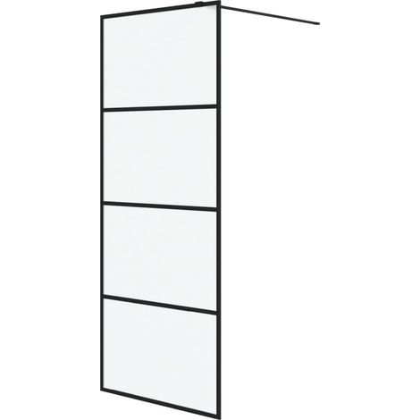 Maison Exclusive - Parete Doccia Walk in Nera 80x195 cm Vetro Smerigliato ESG