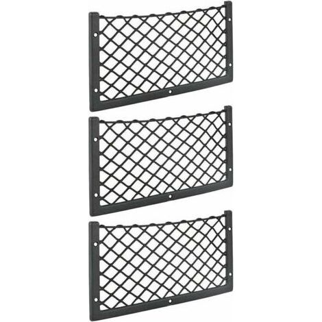 Lot de 3 filets de rangement pour voiture - 36 x 18 cm - Haute élasticité, filet de rangement pour bagages, magazines - T4 T5 T6 - Pour van, caravane, camping-car, camion (1/5)