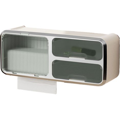 Boîte à papier toilette murale étanche, porte-papier toilette, étagère multifonctionnelle pour la cuisine, verte (1/5)