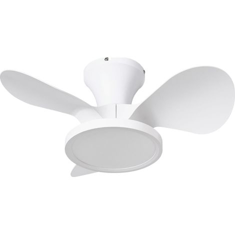 Ceiling Fan with Light White Synthetic Material Remote Control Modern Scandinavian Living Room PUNTI