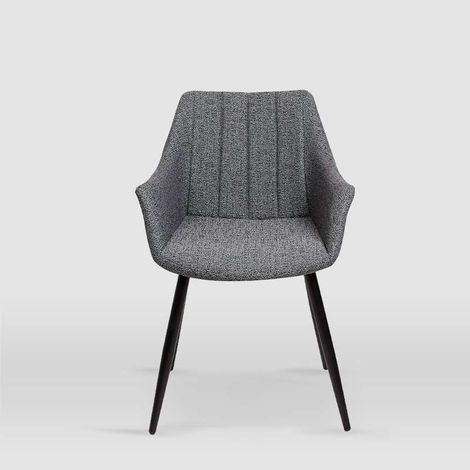 Pack de 2 sillones modelo Renata tapizados en textil gris piedra, 57cm(ancho ) 83.5cm(altura) 58.5cm(fondo) (1/4)