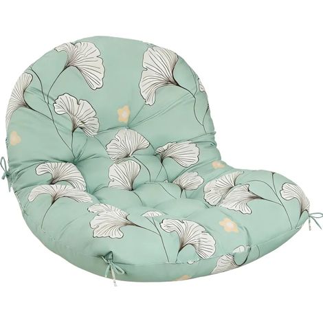 Coussin de chaise suspendue en forme d'œuf, 120 x 85 x 18 cm, épais et imperméable (coussin seul), idéal pour le jardin, l'extérieur et l'intérieur (Vert Sauge). (1/5)