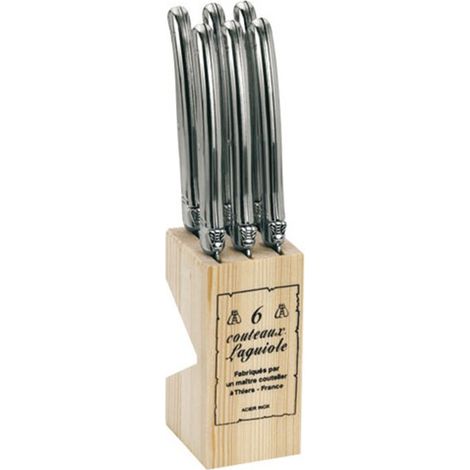 Bloc 6 Steakmesser aus Edelstahl Laguiole - Jean Dubost