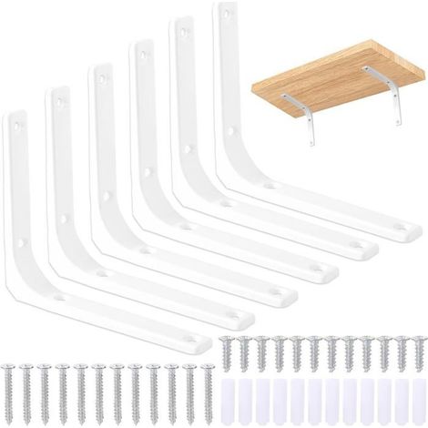 6 Pièces Equerre Etagere Murale, Supports Triangulaires Angulaires Droits de 90 Degrés, Support D'étagère Murale, Support, 150x125mm (1/5)