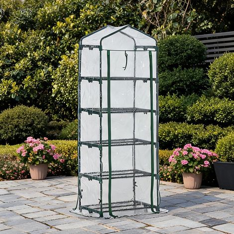 Serre de jardin transparente en acero PVC 69 x 49 x 193 cm (1/5)