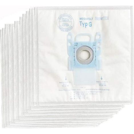 Sac Aspirateur Type G - Compatible Bosch Siemens MegaFilt Super Tex - Pour Modèles BBZ41FG 468383 - Lot de 10 (1/4)