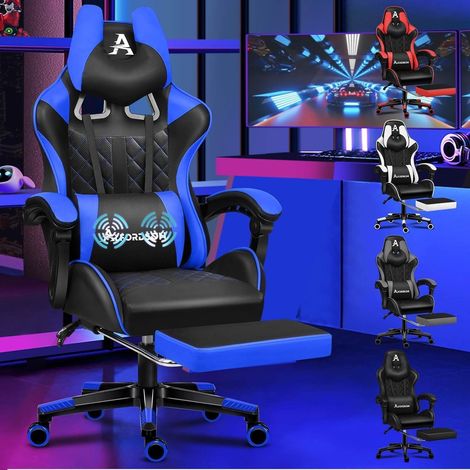 ALFORDSON Gaming-Stuhl Fußstütze Lendenwirbelkissen 150° Neigung Videospiel Rosa (1/5)