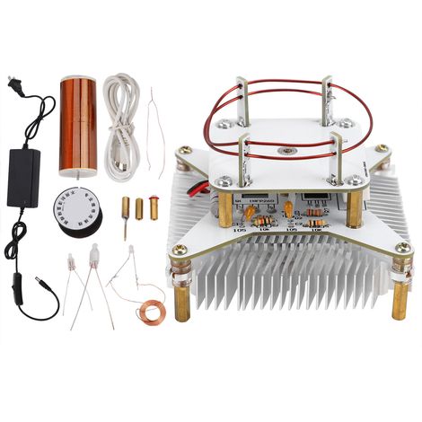 Bobine Tesla musicale Plasma Haut-parleur Transmission sans fil Son Kit DIY Alimentation Solide 110-240V AC Prise US