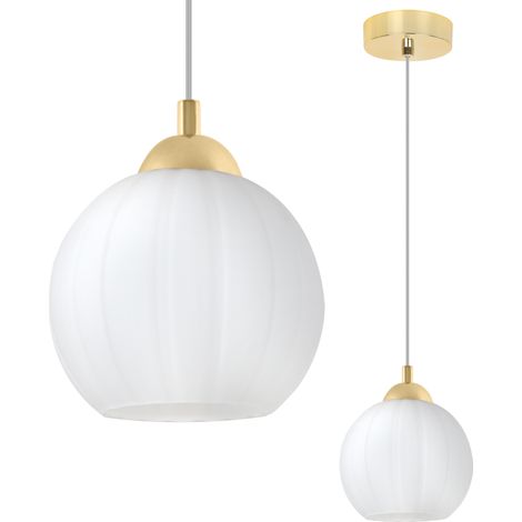 Suspension Costa dorée, 1 ampoule boule blanche E27 (1/5)