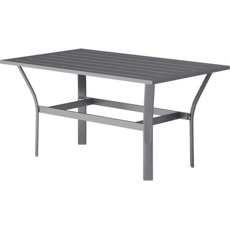 Table d'appoint/table de balcon en métal à lattes, résistante aux intempéries, table basse/table de jardin, table d'appoint facile d'entretien pour balcon, jardin, terrasse, véranda, 91,5 x 55 x 45 cm (1/5)